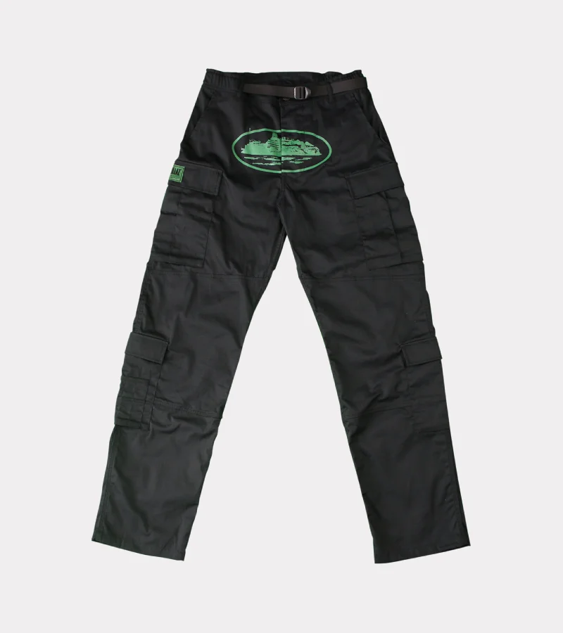 Corteiz Guerillaz Mula Nero Verde Cargos