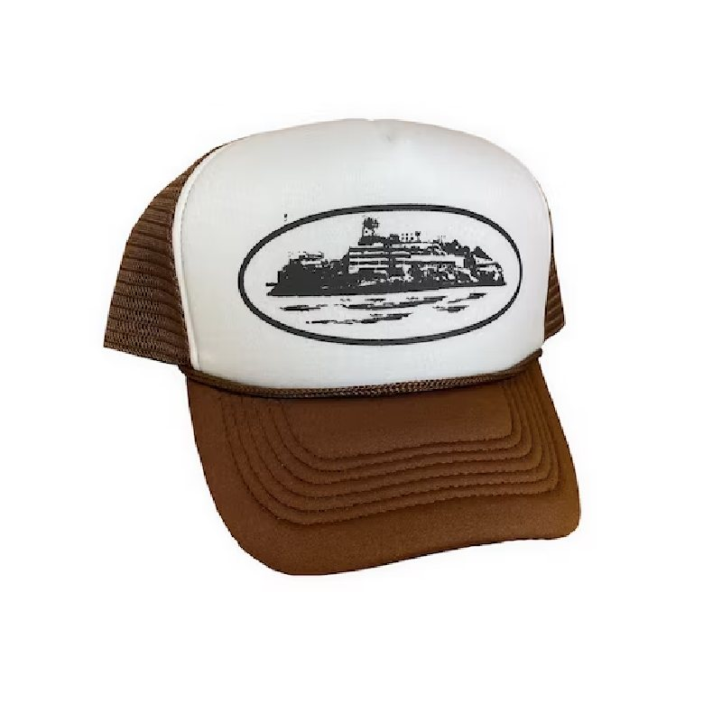 Corteiz Alcatraz Logo Trucker Cacao Cap