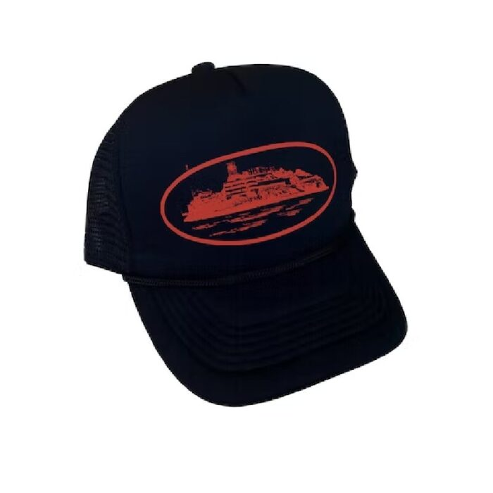 Corteiz Alcatraz Logo De Noir Rouge Cap