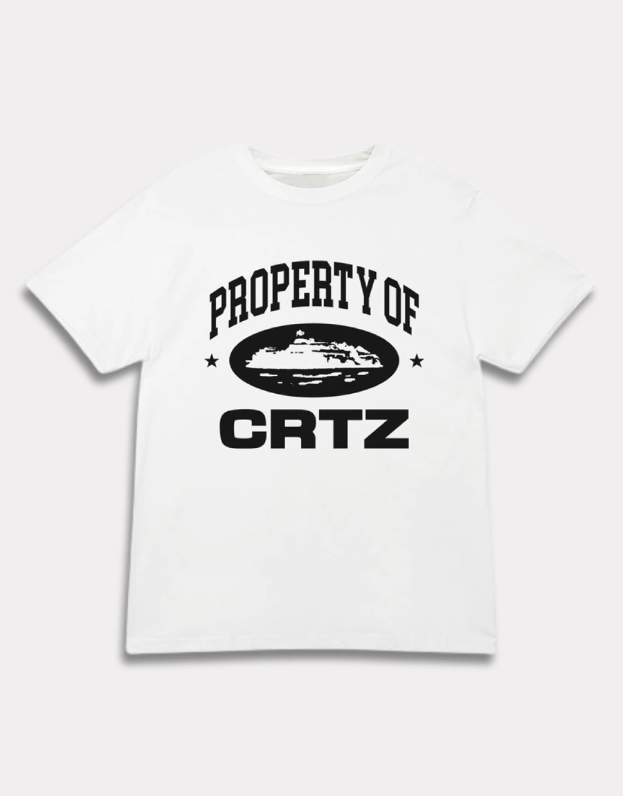 Corteiz Alcatraz Logo OG Propriété Blanc T-Shirt