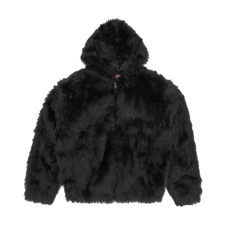 Corteiz V2 Logo En Fourrure Noir Jacket