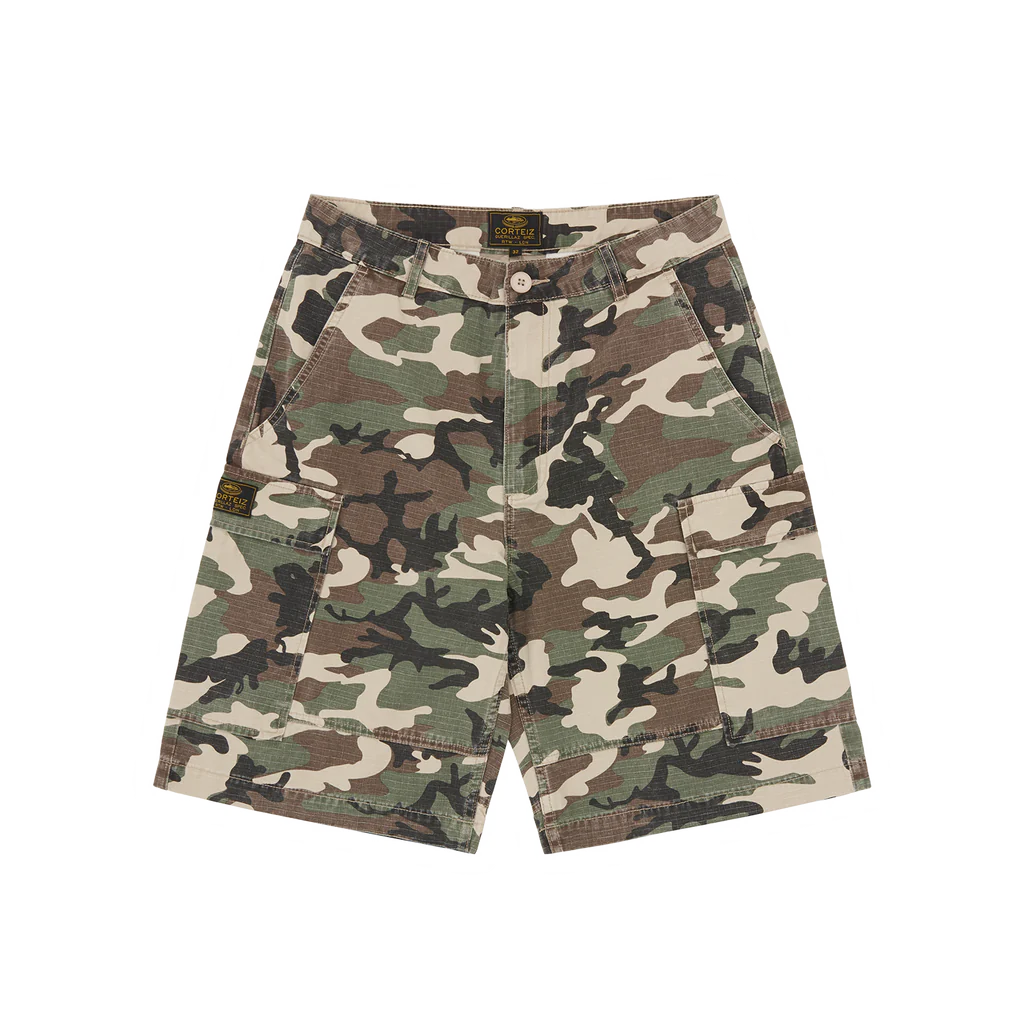 Corteiz Alcatraz Logo Guerillaz Camouflage Shorts