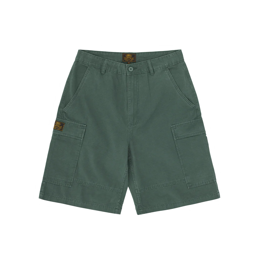 Corteiz Alcatraz Logo Guerillaz Olive Shorts