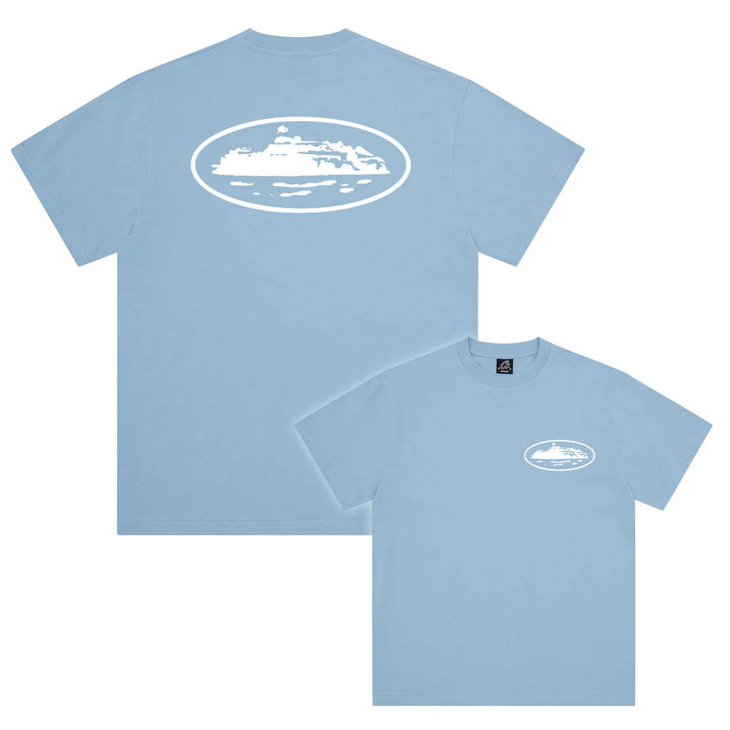 Corteiz Alcatraz Logo OG Bleu Bebe T-Shirt