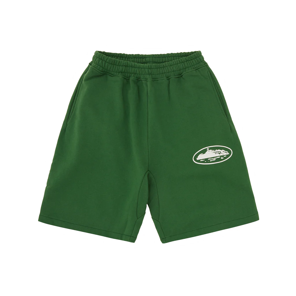 Corteiz Alcatraz Logo Island Puff Vert Shorts