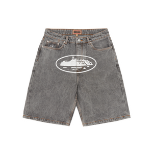 Corteiz Alcatraz Logo Baggy Light Grey Jorts