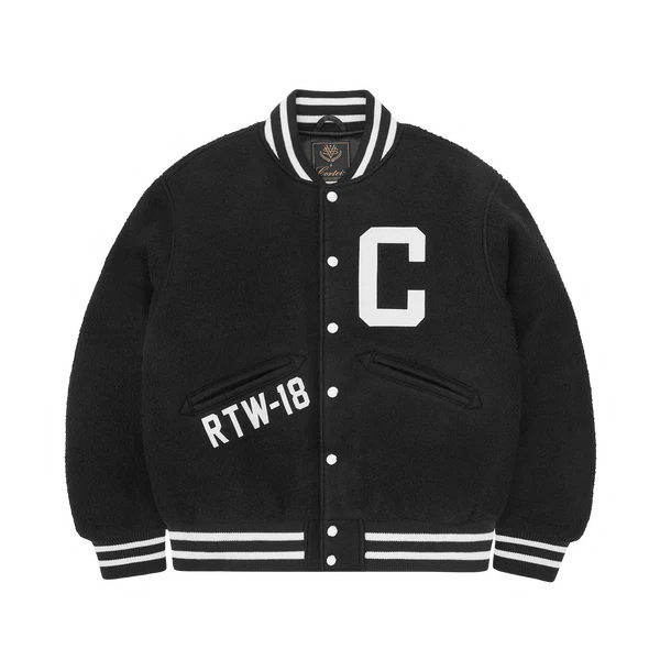Corteiz C Logo RTW Laine Varsity Noir Jacket