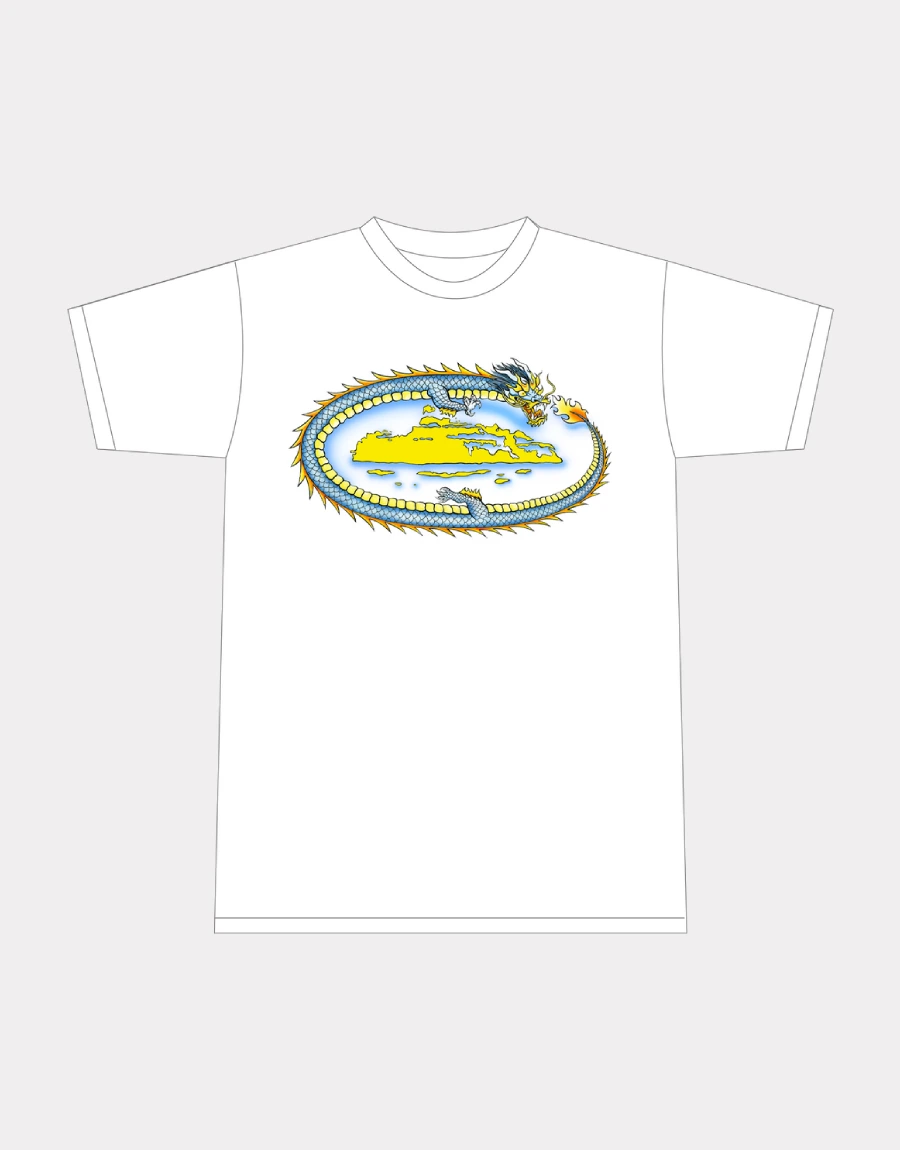 Corteiz Alcatraz Logo Dragon Blanc T-Shirt