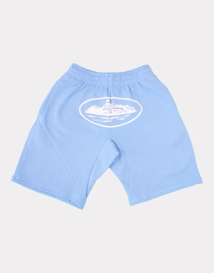 Corteiz Alcatraz Logo Guerillaz Bleu Bébé Shorts