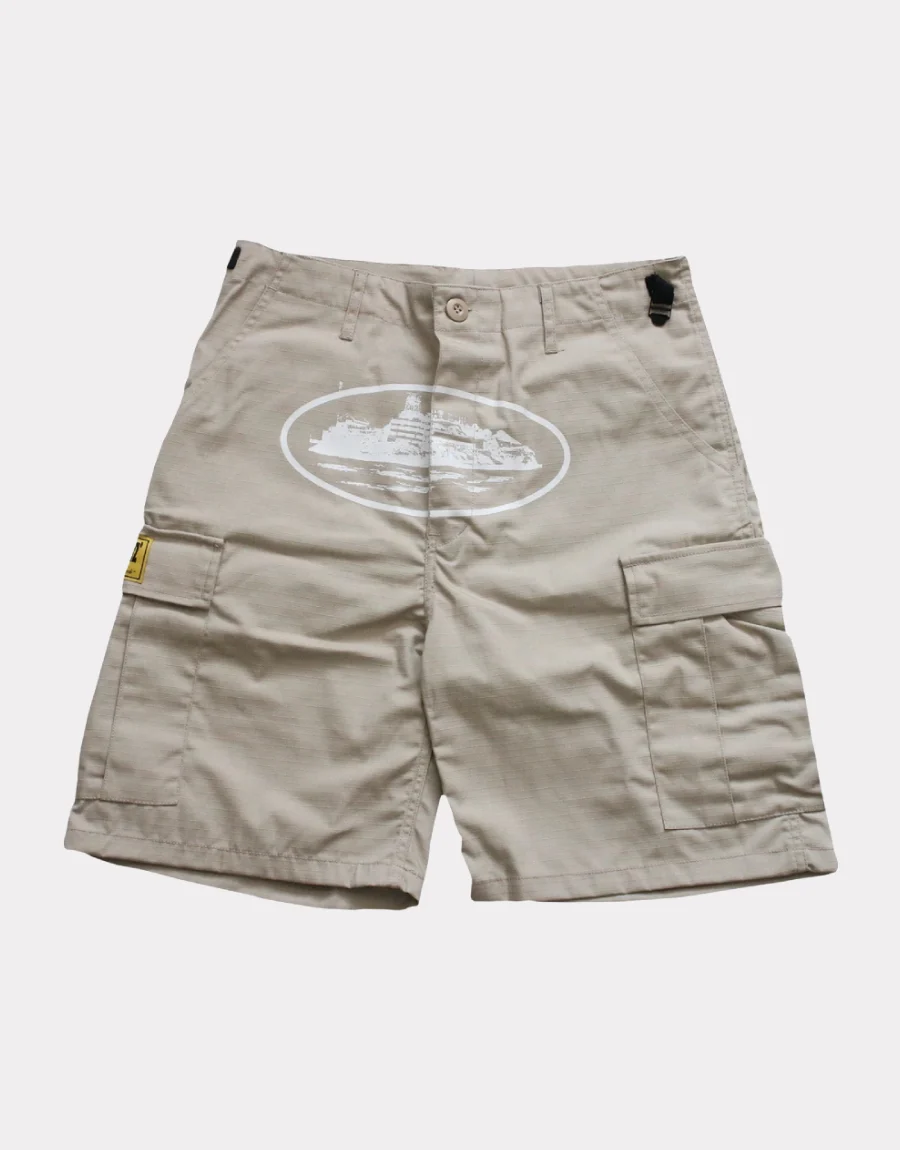 Corteiz Alcatraz Logo Cargo 21′ Shorts