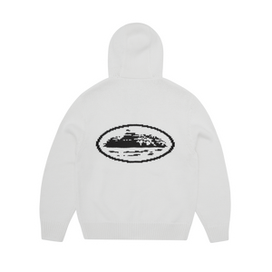 Corteiz ALCATRAZ HEAVY KNIT Con Bianca Felpa